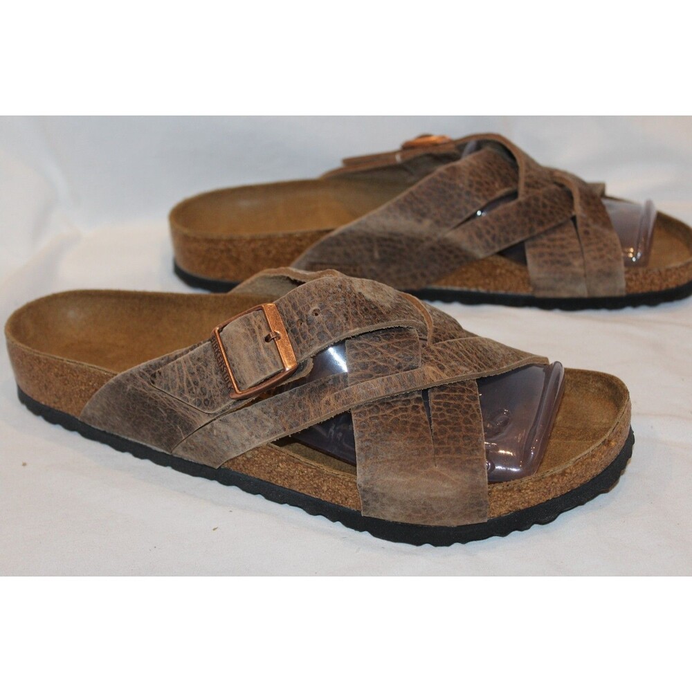 BIRKENSTOCK MEN'S LUGANO LEATHER SANDALS OLD TOBACCO EU 46 REGULAR NIB